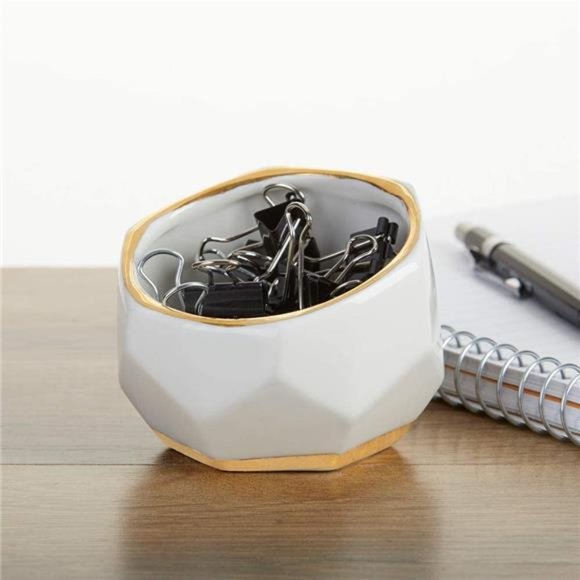 Geometric Ceramic Planters Decorative Bowls (Set of 2) Trinket Dish, Home, Room - Picture 5 of 6